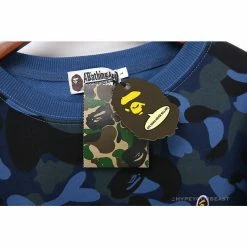 Hypeyourbeast BAPE Classic Ape Head Embroidered Camouflage Long Sleeve Shirt 'BLUE'