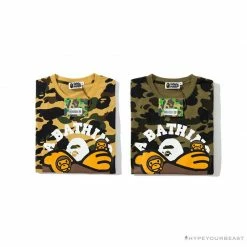 Hypeyourbeast Clothes BAPE KIDS Elbow Hug Gorilla Camouflage Tee Shirt 'YELLOW' 33 Hypeyourbeast Clothes BAPE KIDS Elbow Hug Gorilla Camouflage Tee Shirt 'YELLOW'
