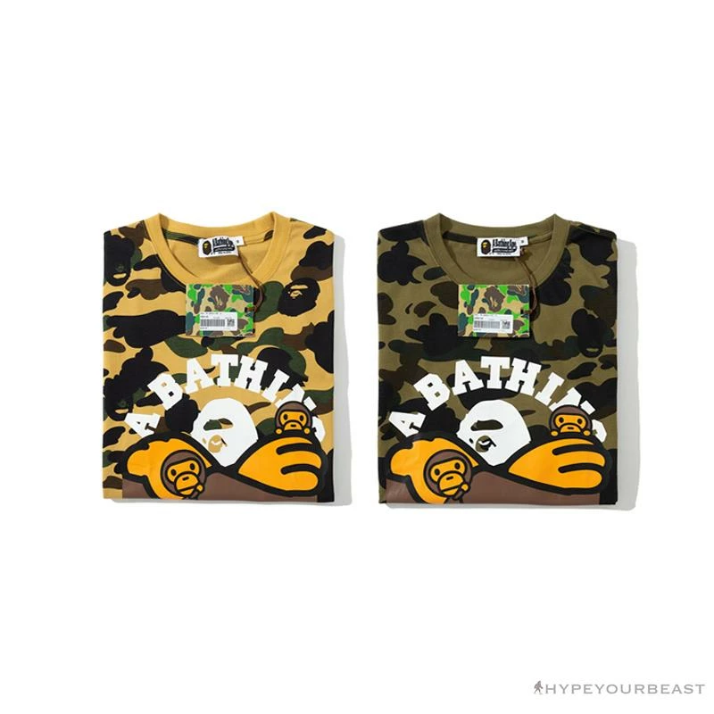 Hypeyourbeast Clothes BAPE KIDS Elbow Hug Gorilla Camouflage Tee Shirt 'YELLOW' 16 Hypeyourbeast Clothes BAPE KIDS Elbow Hug Gorilla Camouflage Tee Shirt 'YELLOW'