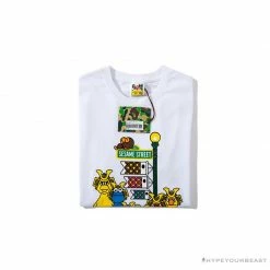 Hypeyourbeast BAPE Baby Milo Sesame Street Carp Streamer Tee Shirt 'WHITE' Clothes