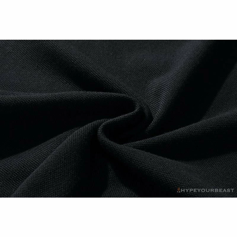 Hypeyourbeast BAPE Solid Color Versatile Embroidered Ape Head Small Badge Polo Shirt 'BLACK' Clothes 9 Hypeyourbeast BAPE Solid Color Versatile Embroidered Ape Head Small Badge Polo Shirt 'BLACK' Clothes