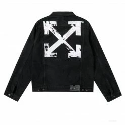 HypeYourBeast Off White Denim Black Jacket - White Hoodies & Jackets