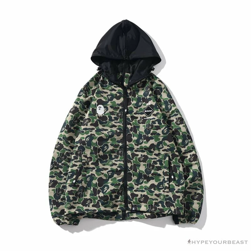 Hypeyourbeast BAPE X FCRB Joint Double Zip Camouflage Hoodie 'GREEN' 1 Hypeyourbeast BAPE X FCRB Joint Double Zip Camouflage Hoodie 'GREEN'