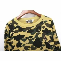 Hypeyourbeast BAPE Classic Ape Head Embroidered Camouflage Long Sleeve Shirt 'YELLOW'