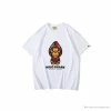 Hypeyourbeast BAPE Baby Milo Red Shark Hat Little Monkey Tee Shirt 'WHITE'
