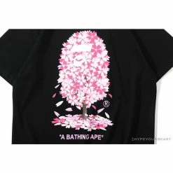 Hypeyourbeast BAPE Japan Limited Edition Pink Cherry Tree Tee Shirt 'BLACK' Clothes