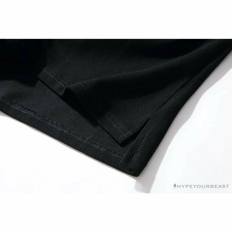 Hypeyourbeast BAPE Solid Color Versatile Embroidered Ape Head Small Badge Polo Shirt 'BLACK' Clothes 8 Hypeyourbeast BAPE Solid Color Versatile Embroidered Ape Head Small Badge Polo Shirt 'BLACK' Clothes