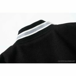 Hypeyourbeast BAPE Embroidered STA Star Stitched Woolen Baseball Jacket 'BLACK'