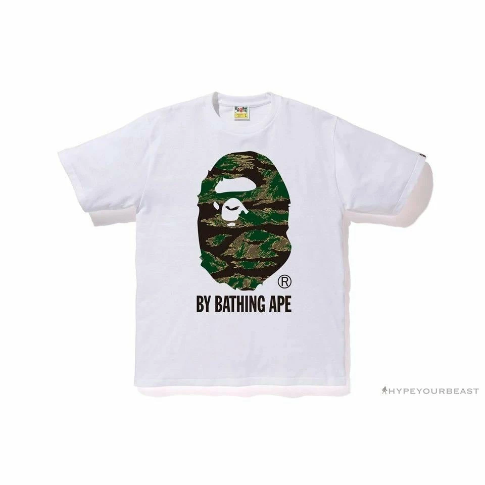 Hypeyourbeast BAPE Tiger Pattern Camouflage Ape Initials Tee Shirt 'WHITE' Clothes 3 Hypeyourbeast BAPE Tiger Pattern Camouflage Ape Initials Tee Shirt 'WHITE' Clothes