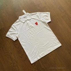 Hypeyourbeast Shirts CDG Polo Shirt White