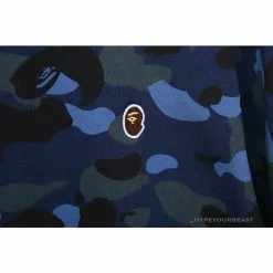 Hypeyourbeast BAPE Classic Ape Head Embroidered Camouflage Long Sleeve Shirt 'BLUE'