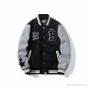 Hypeyourbeast BAPE Embroidered STA Star Stitched Woolen Baseball Jacket 'BLACK'