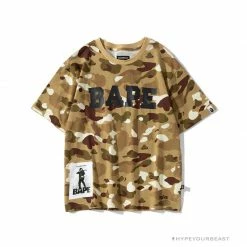 Hypeyourbeast Clothes BAPE Military Style Desert Camouflage Tee Shirt 'YELLOW'