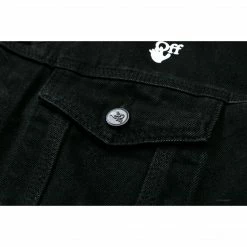 HypeYourBeast Off White Denim Black Jacket - White Hoodies & Jackets