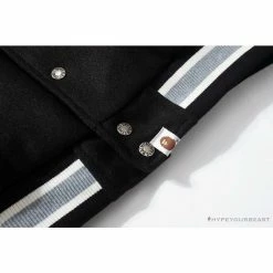 Hypeyourbeast BAPE Embroidered STA Star Stitched Woolen Baseball Jacket 'BLACK'